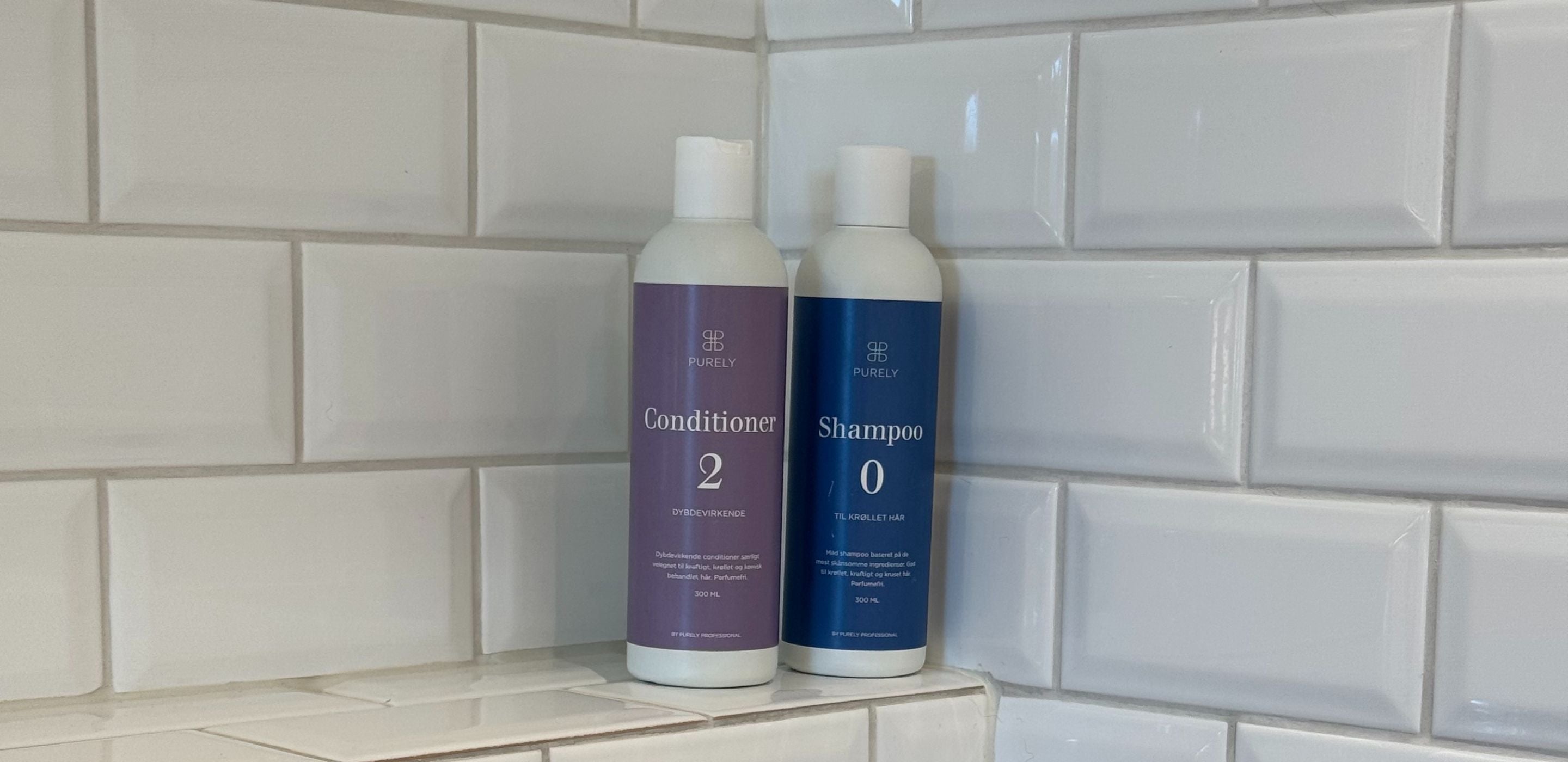 Parfumefri shampoo og balsam til glans og sund hovedbund