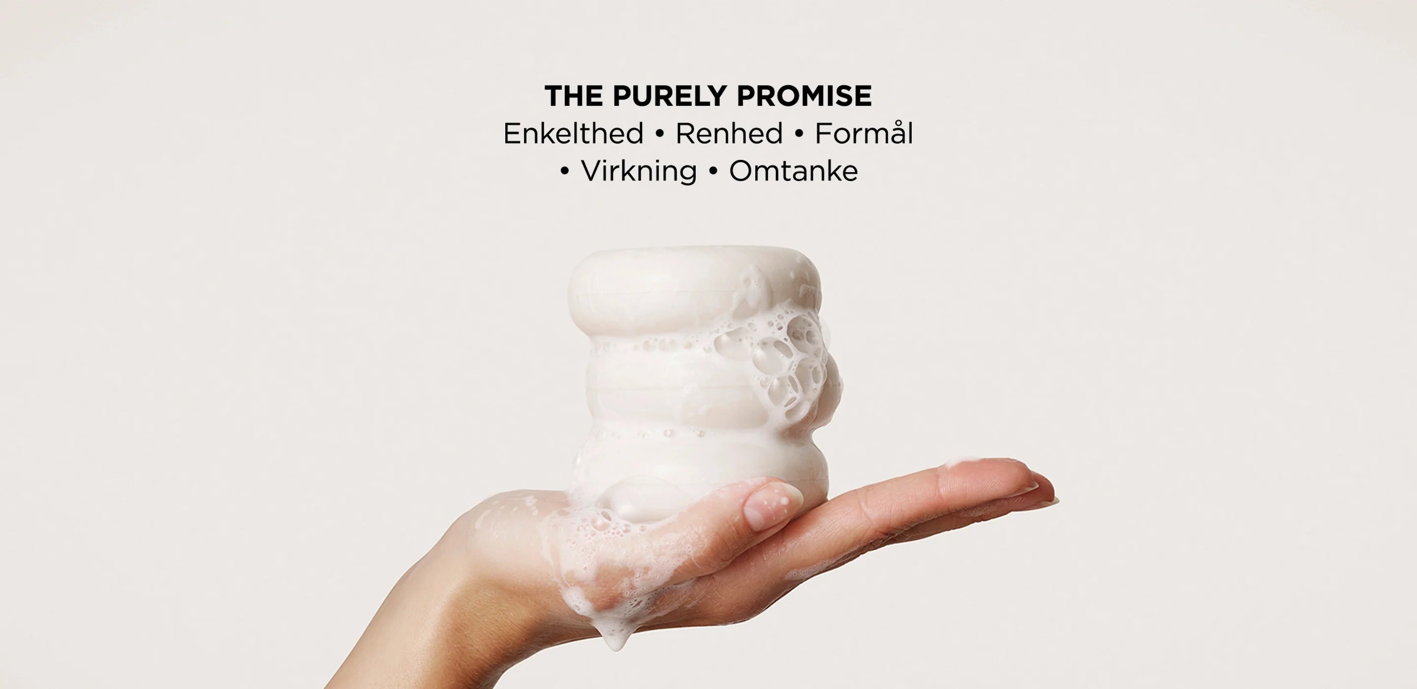 The Purely Promise hos Purely. Renhed, virkning, omtanke, enkelthed, formål